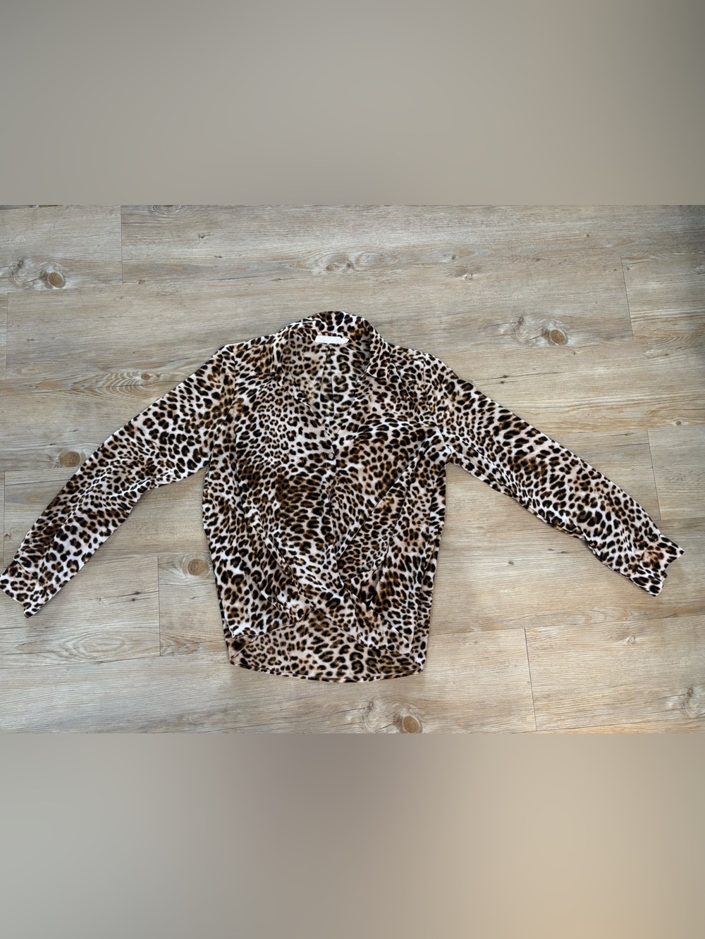 All in Favor Leopard Print Wrap Blouse - Brown & Black